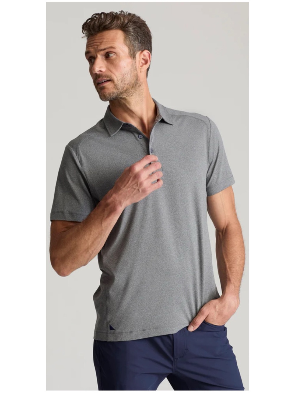 UNTUCKIT Men’s Size XXXL Gray Clavidor Performance Short Sleeve Polo Shirt